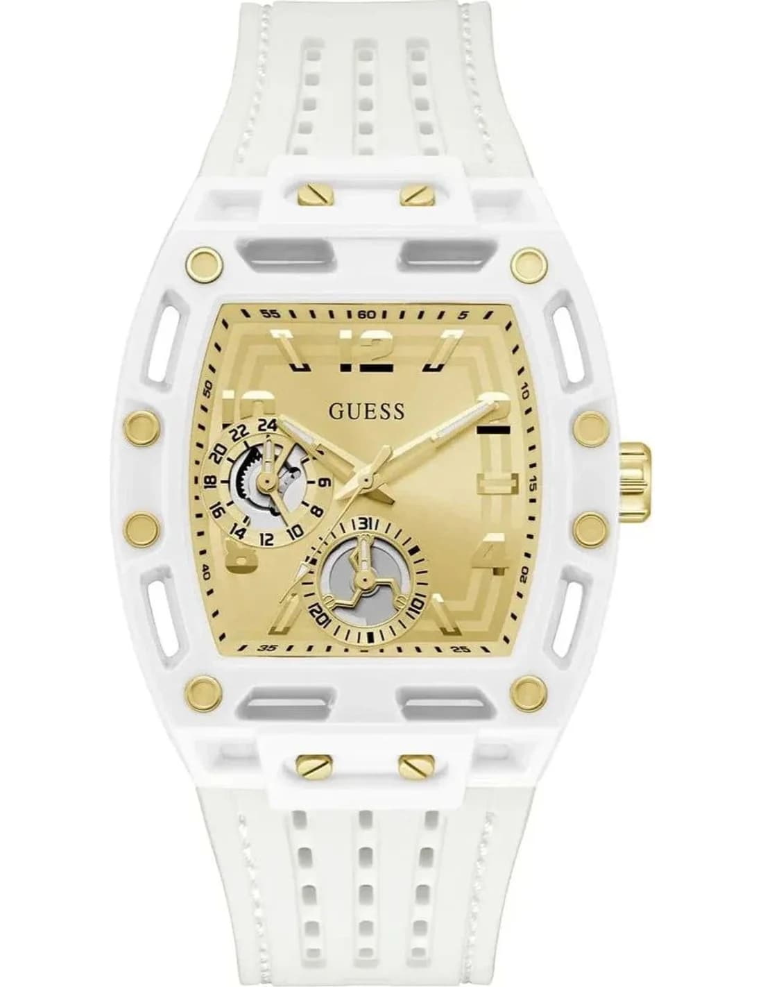 Montre Guess GW0499G5 homme cadran or bracelet silicone