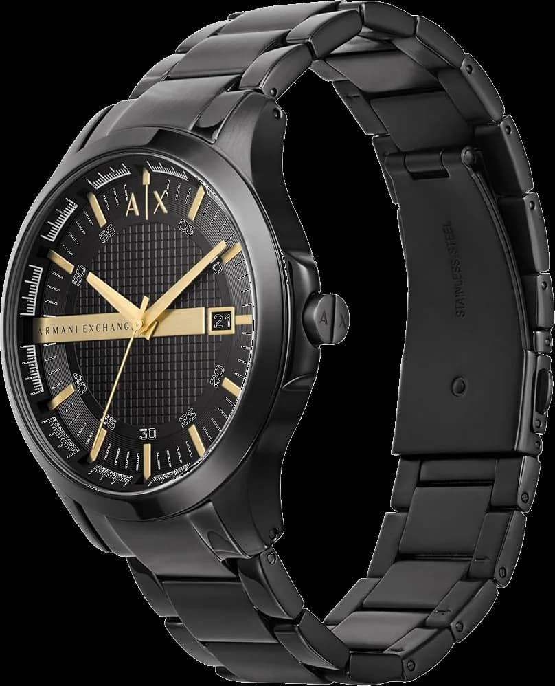 Montre Armani Exchange AX2413 en acier inoxydable IP noir vue 2