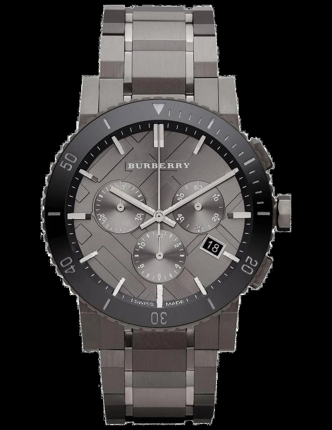 Montre Burberry BU9381 homme cadran gris bracelet acier inoxydable