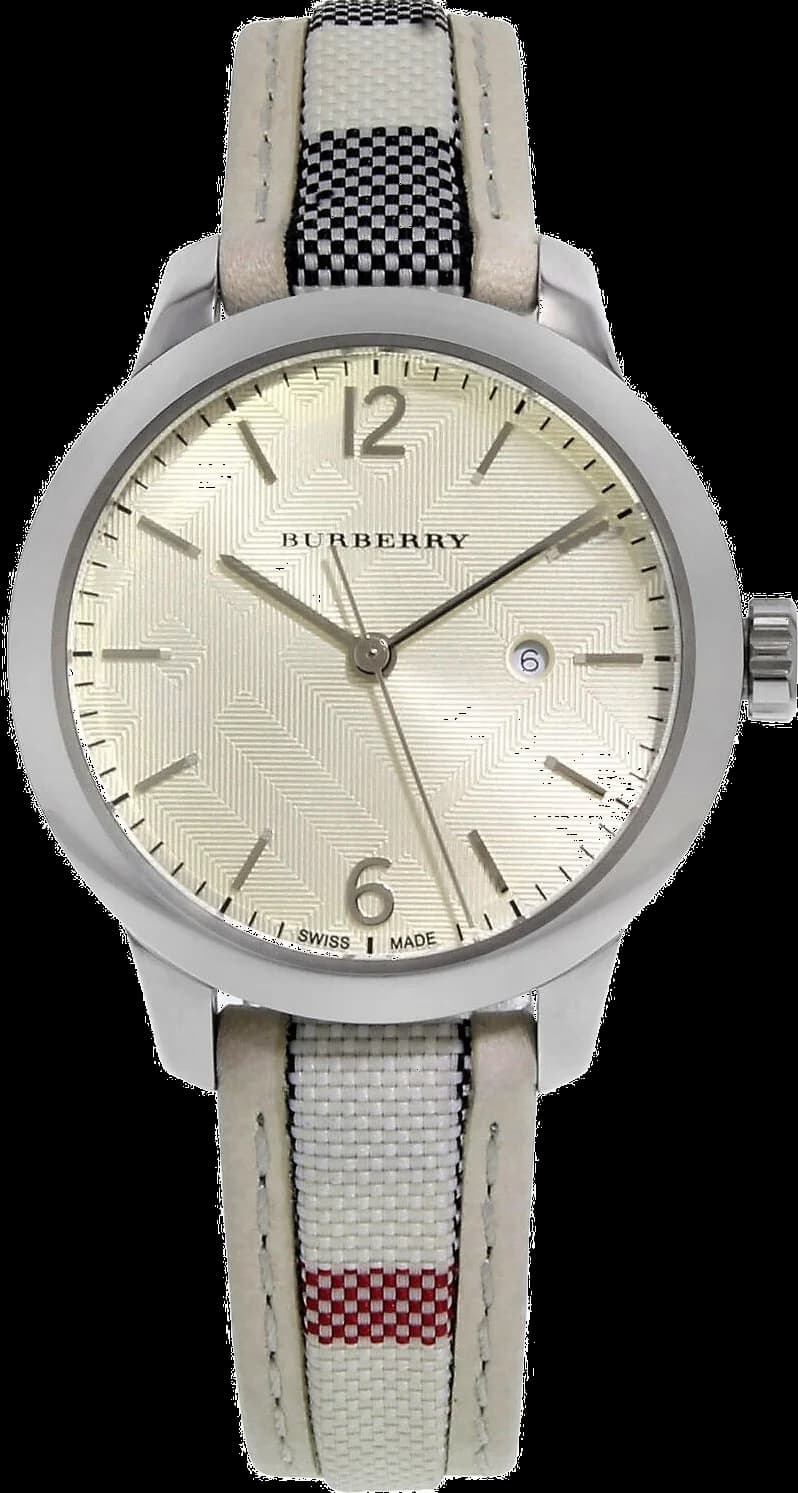 Montre Burberry BU10113 femme cadran argent bracelet cuir