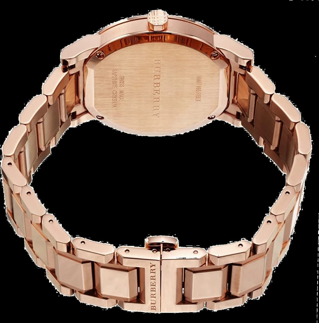 Détails du cadran et bracelet cuir Burberry BU9004