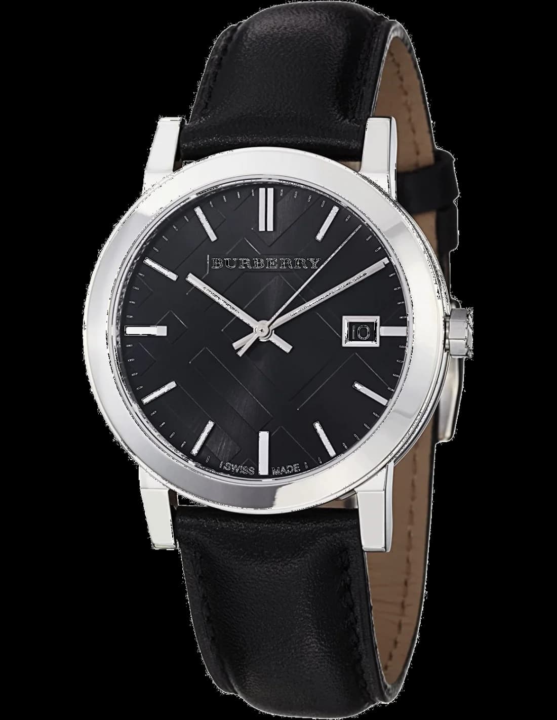 Montre Burberry BU9009 homme cadran noir bracelet cuir