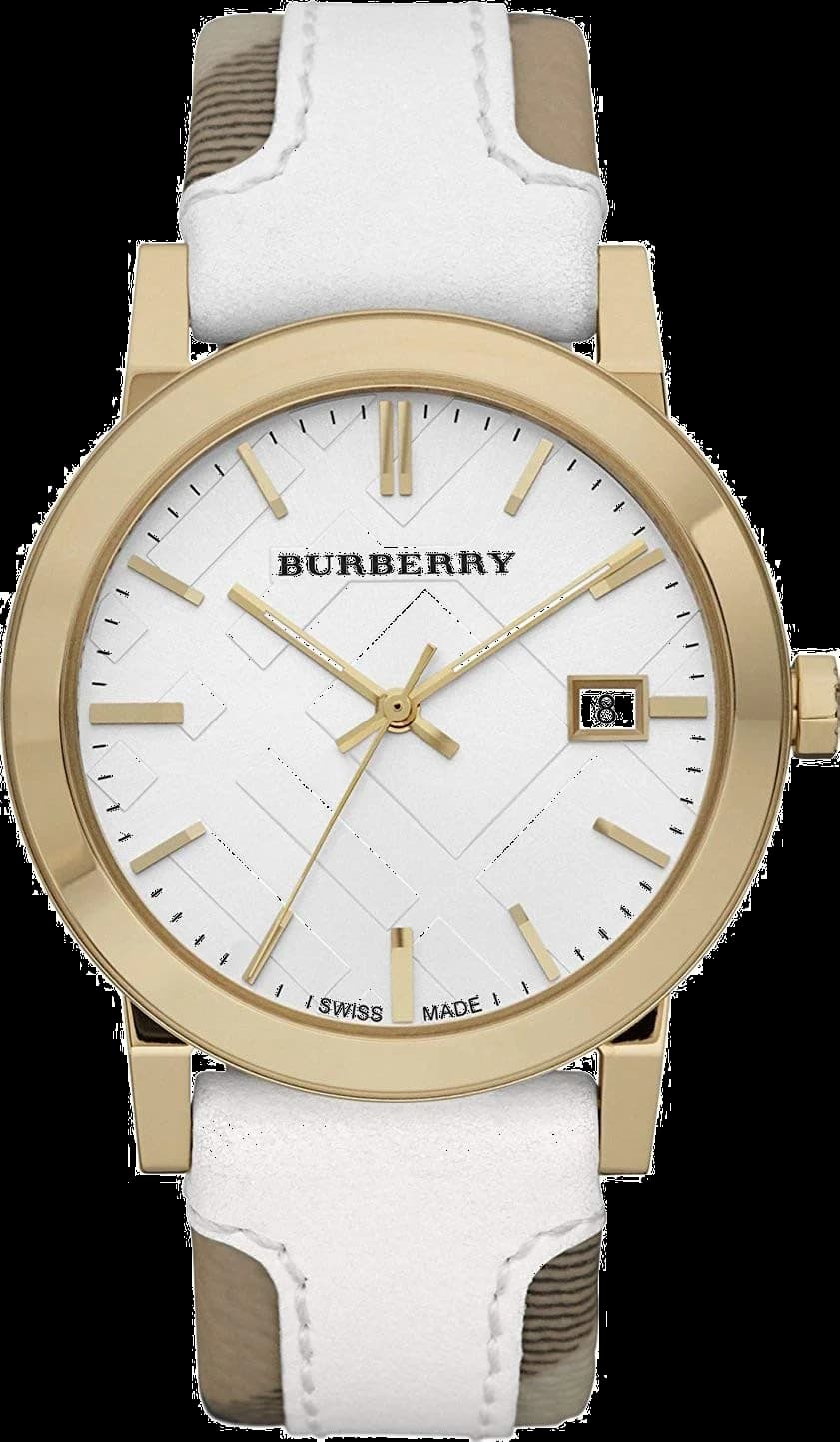 Montre Burberry BU9015 femme cadran blanc bracelet cuir