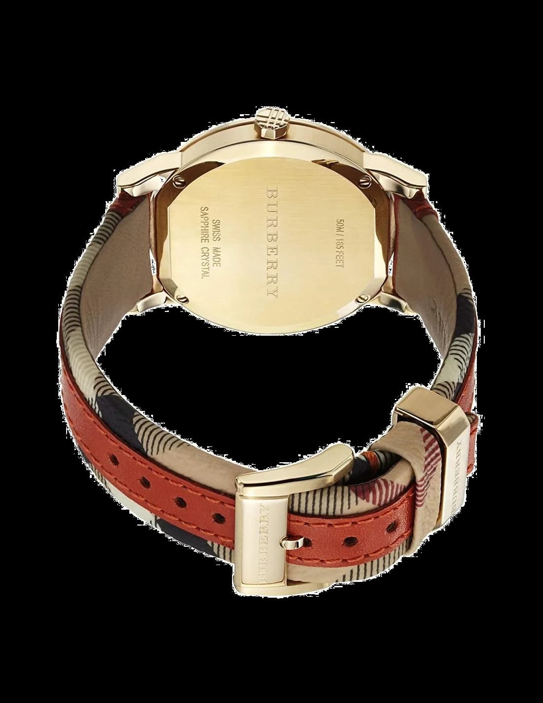 Détail du bracelet cuir de la Burberry BU9016 — Montres Outlet