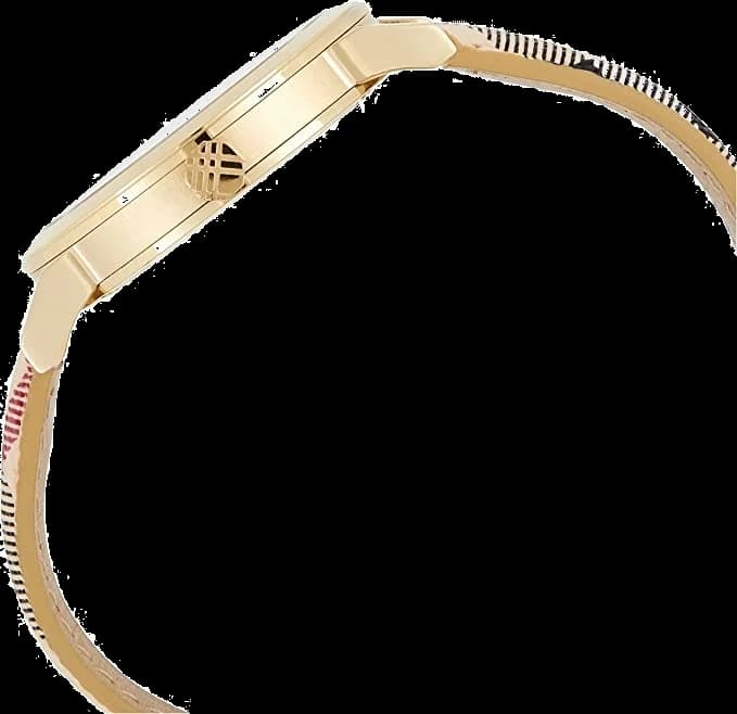 Montre Burberry BU9026 cadran doré index bâtons verre saphir affichage analogique date