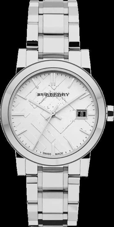 Montre Burberry BU9100 femme cadran argent bracelet acier inoxydable