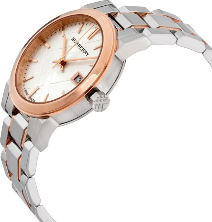 Montre Burberry BU9105 femme détail cadran argent
