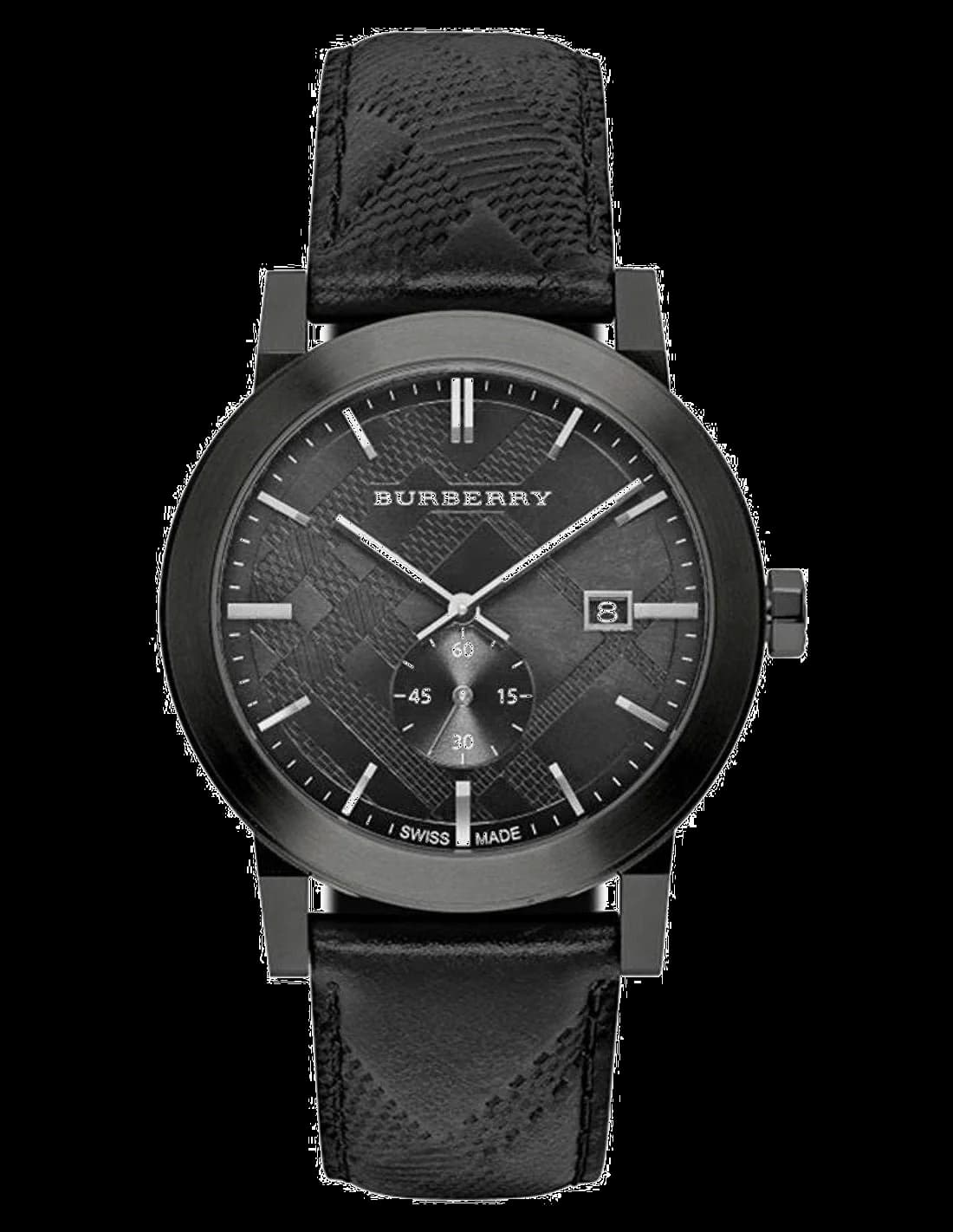 Montre Burberry BU9906 homme cadran noir bracelet cuir