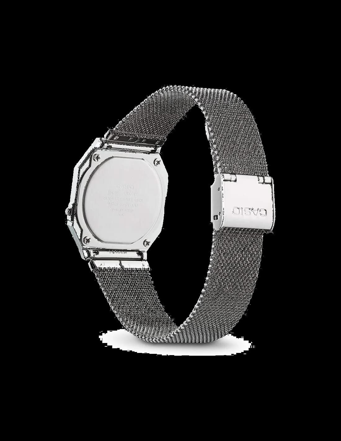 Montre Casio A700WEM-7AEF affichage digital et maille milanaise vue 2