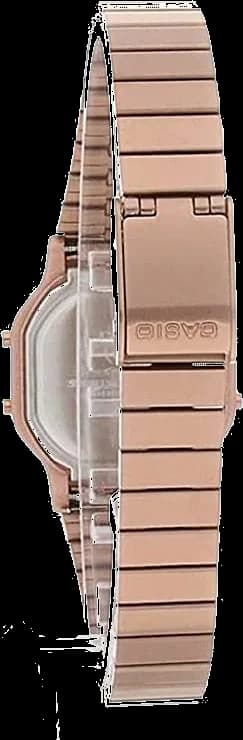Montre Casio LA-11WR-5AEF profil bracelet métal or rose quartz