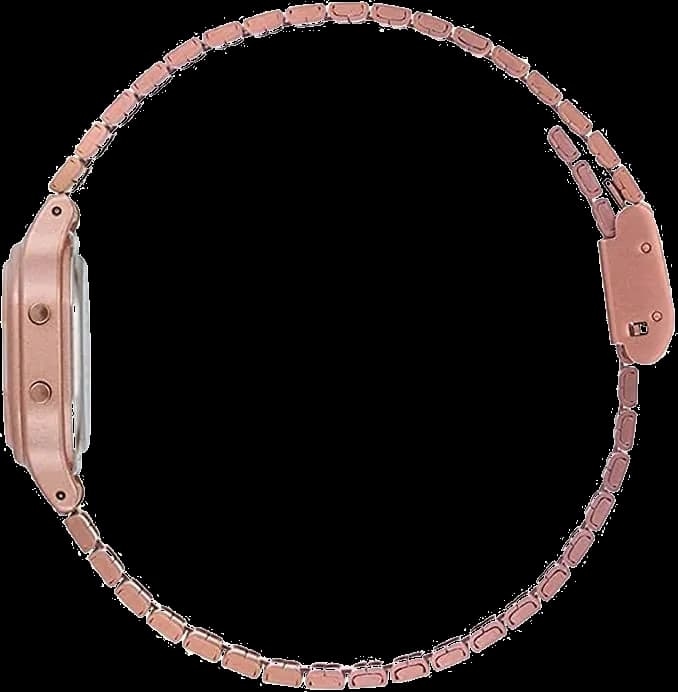 Montre Casio LA-11WR-5AEF gros plan affichage digital cadran or rose