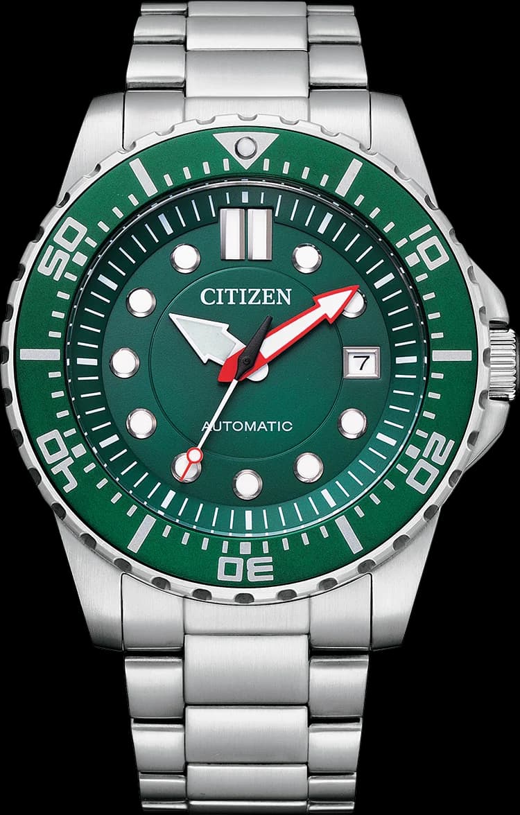 Montre Citizen NJ0129-87X homme cadran vert bracelet acier inoxydable