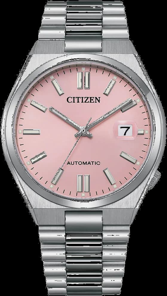 Montre Citizen NJ0158-89X homme cadran rose bracelet acier inoxydable