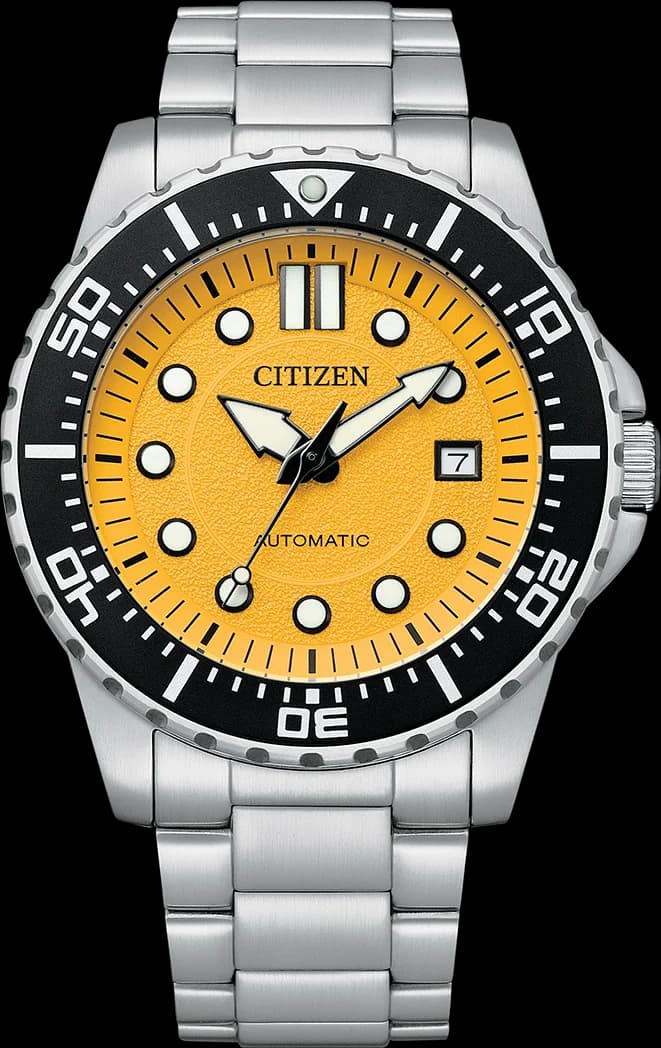 Montre Citizen NJ0170-83Z homme cadran jaune bracelet acier inoxydable