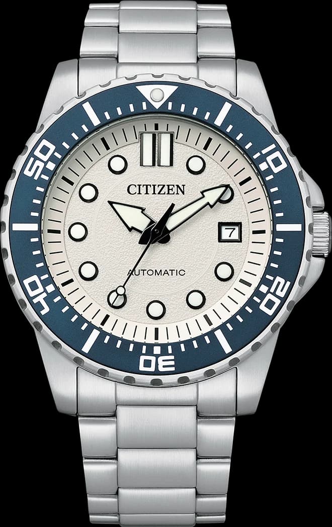 Montre Citizen NJ0171-81A automatique sport cadran blanc bracelet acier 43mm