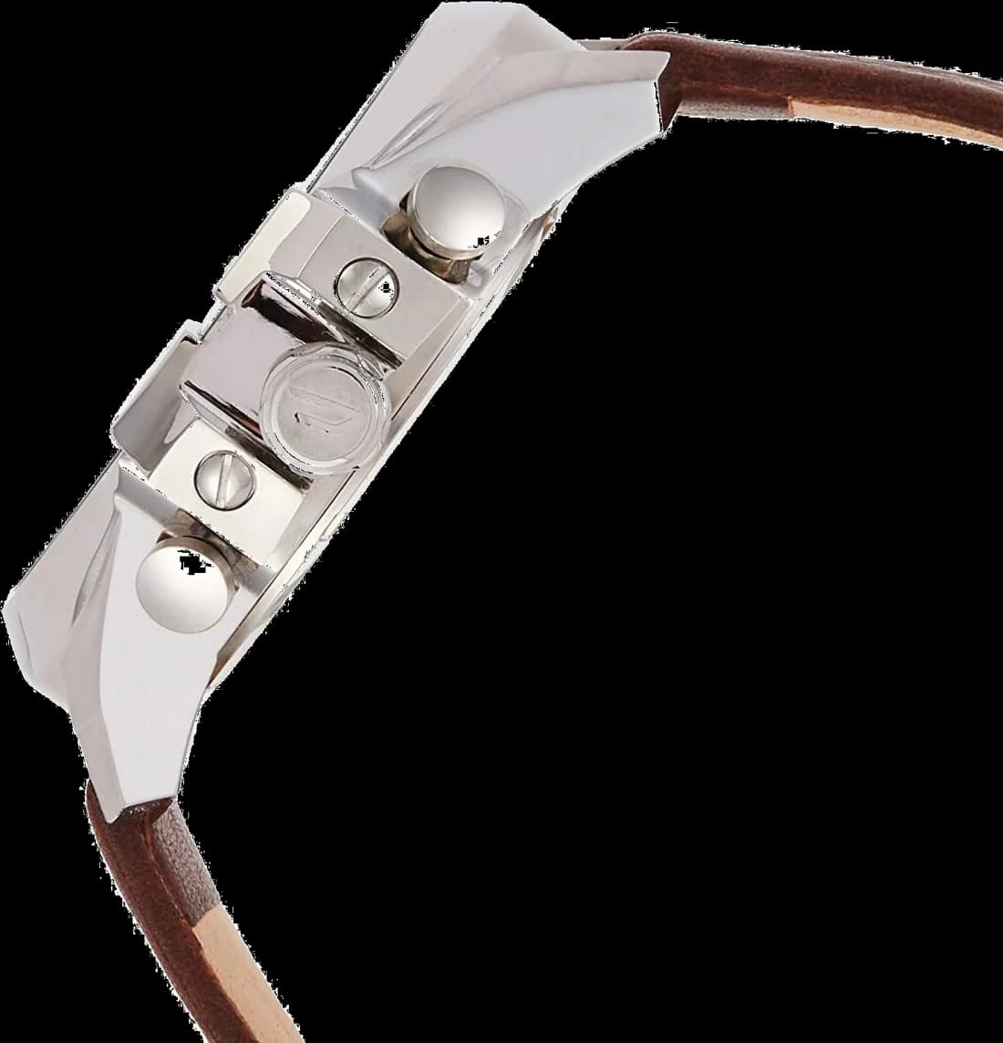 Montre Homme Diesel Mega Chief DZ4281 cadran bleu bracelet cuir marron vue 3