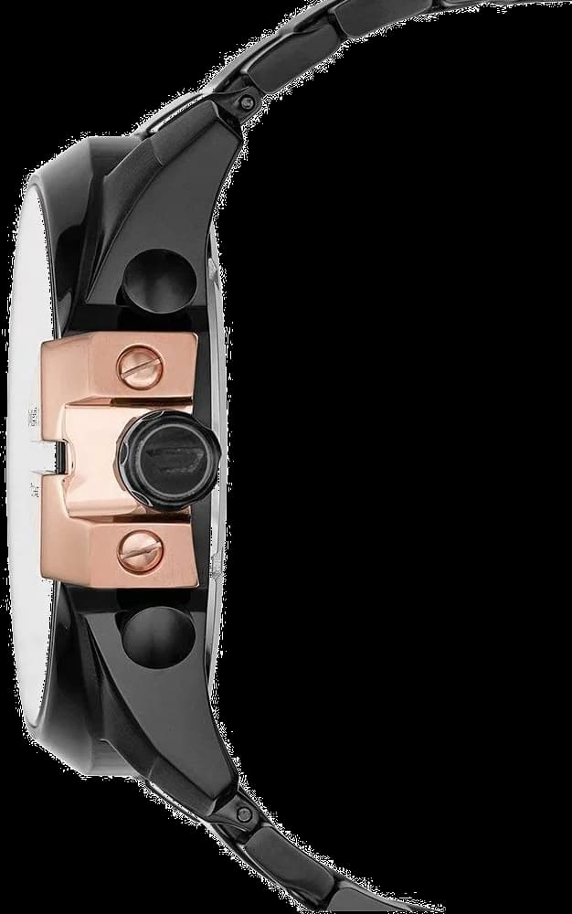 Diesel DZ4309 Mega Chief bracelet acier noir boucle déployante profil