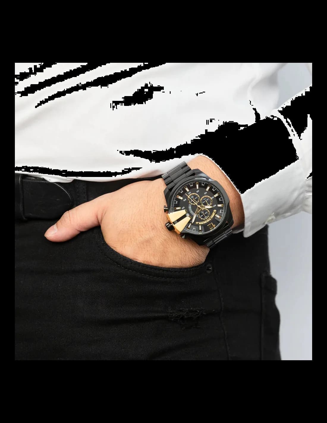 Verso boîtier Diesel DZ4338 acier inoxydable fond montre homme