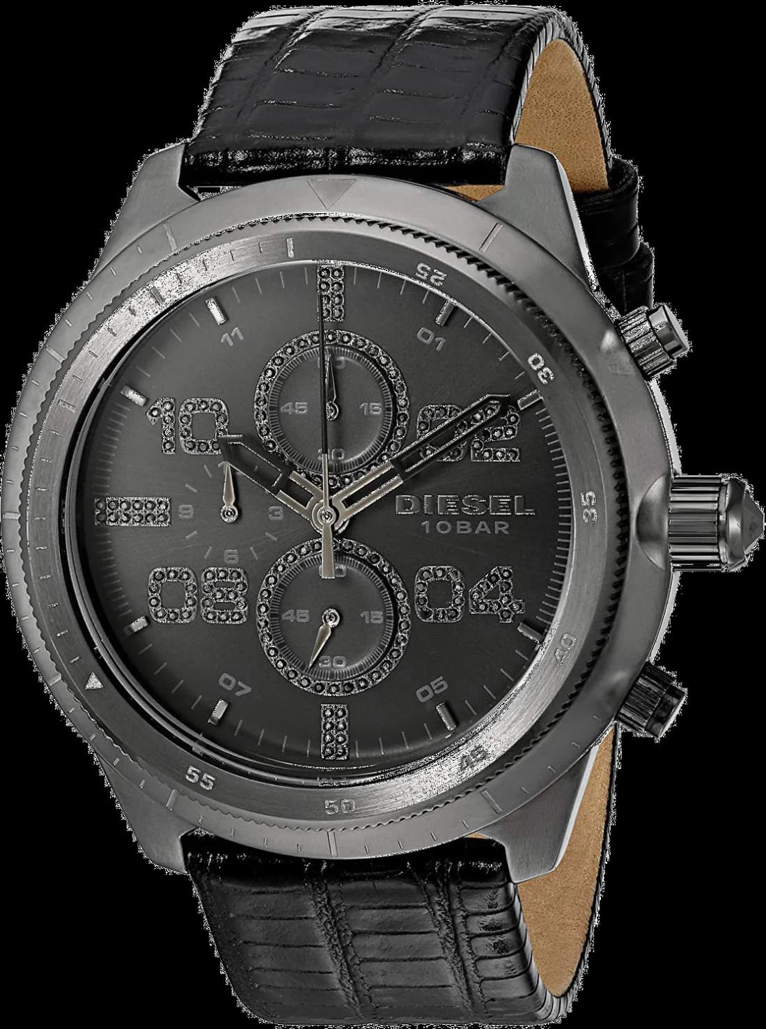 Montre Diesel DZ4437 homme cadran noir bracelet cuir