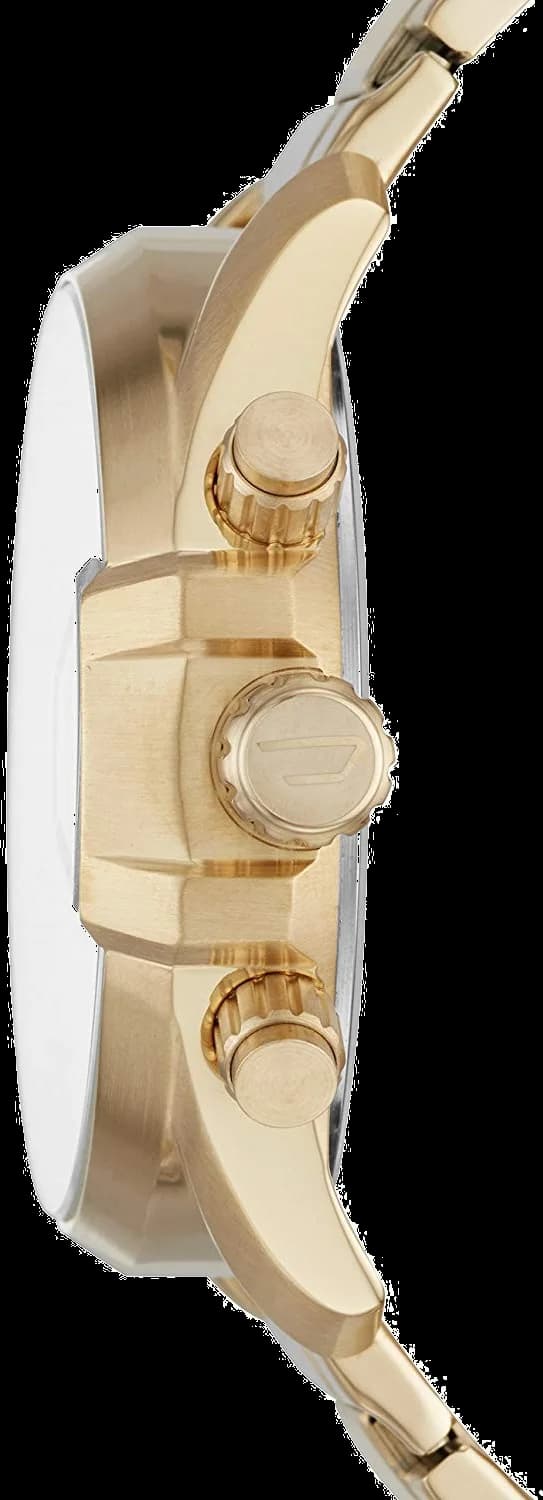 Montre Homme Diesel DZ4475 en acier doré, cadran bleu et bracelet cuir brun vue 2