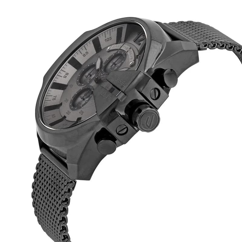 Montre Diesel DZ4527 Mega Chief Bracelet Maille Milanaise Noire vue 2