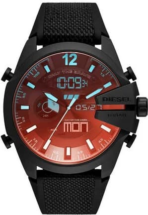Montre Diesel DZ4548 Mega Chief avec Bracelet en Silicone Noir vue 3