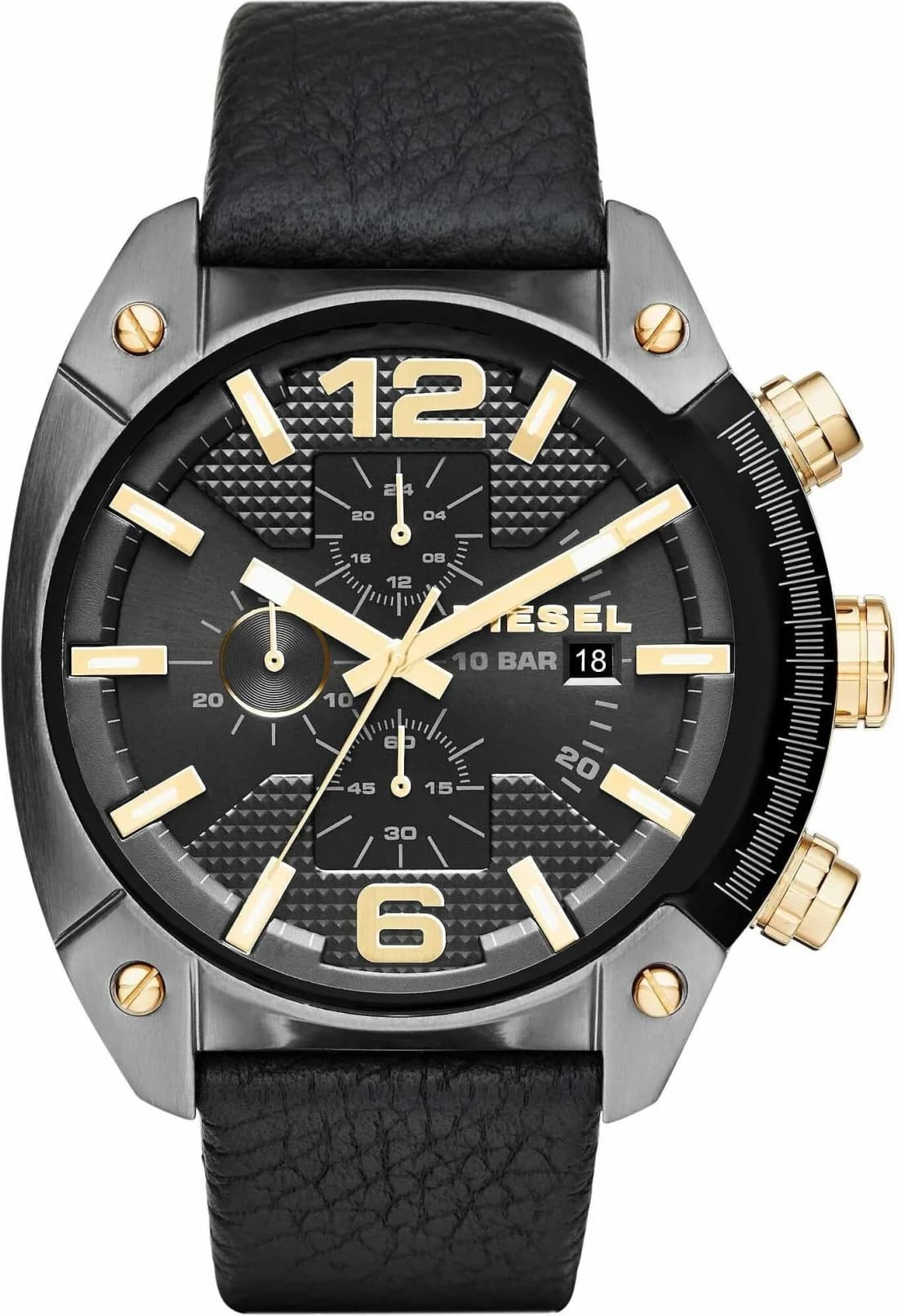 Montre Diesel DZ4572 homme cadran noir bracelet cuir et tissu