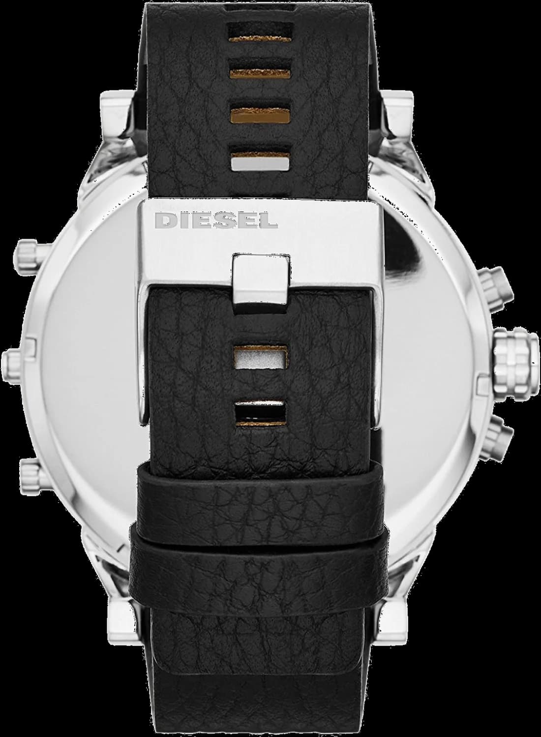 Montre Diesel Mr Daddy 2.0 DZ7313 cuir noir rehauts argentés cadran XXL vue 3