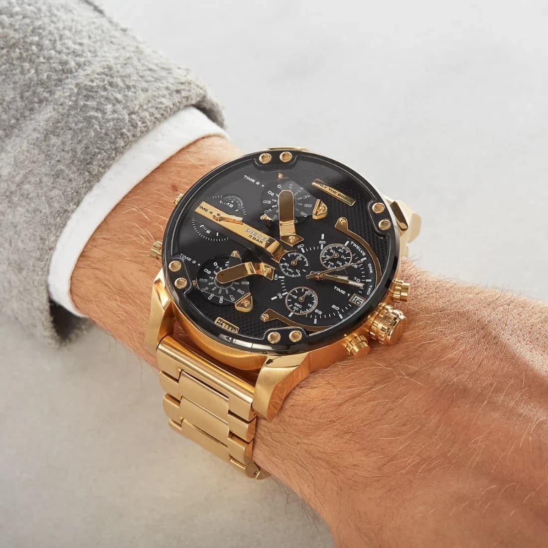 Montre Diesel DZ7333 homme verso boîtier or