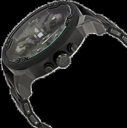 Montre Diesel Mr Daddy DZ7396 cadran noir bracelet silicone cadran XXL vue 3