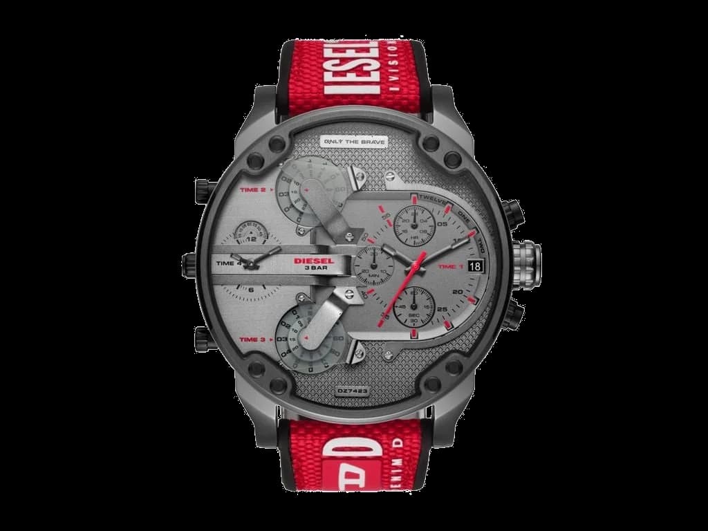 Montre Diesel Mr Daddy 2.0 DZ7423 bracelet rouge élégance audacieuse