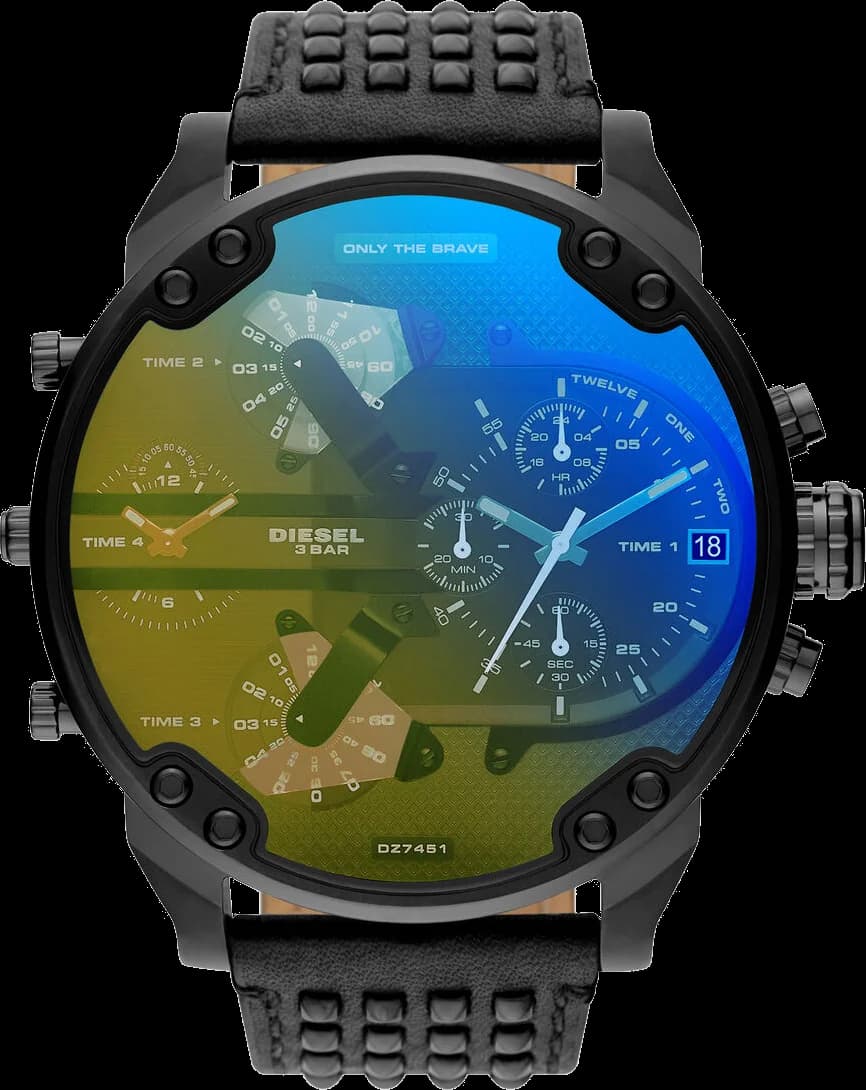Montre Diesel DZ7451 homme cadran noir bracelet cuir