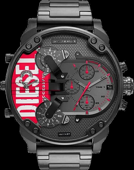 Montre Diesel Mr Daddy 2.0 noire bracelet acier inoxydable DZ7463 cadran XXL
