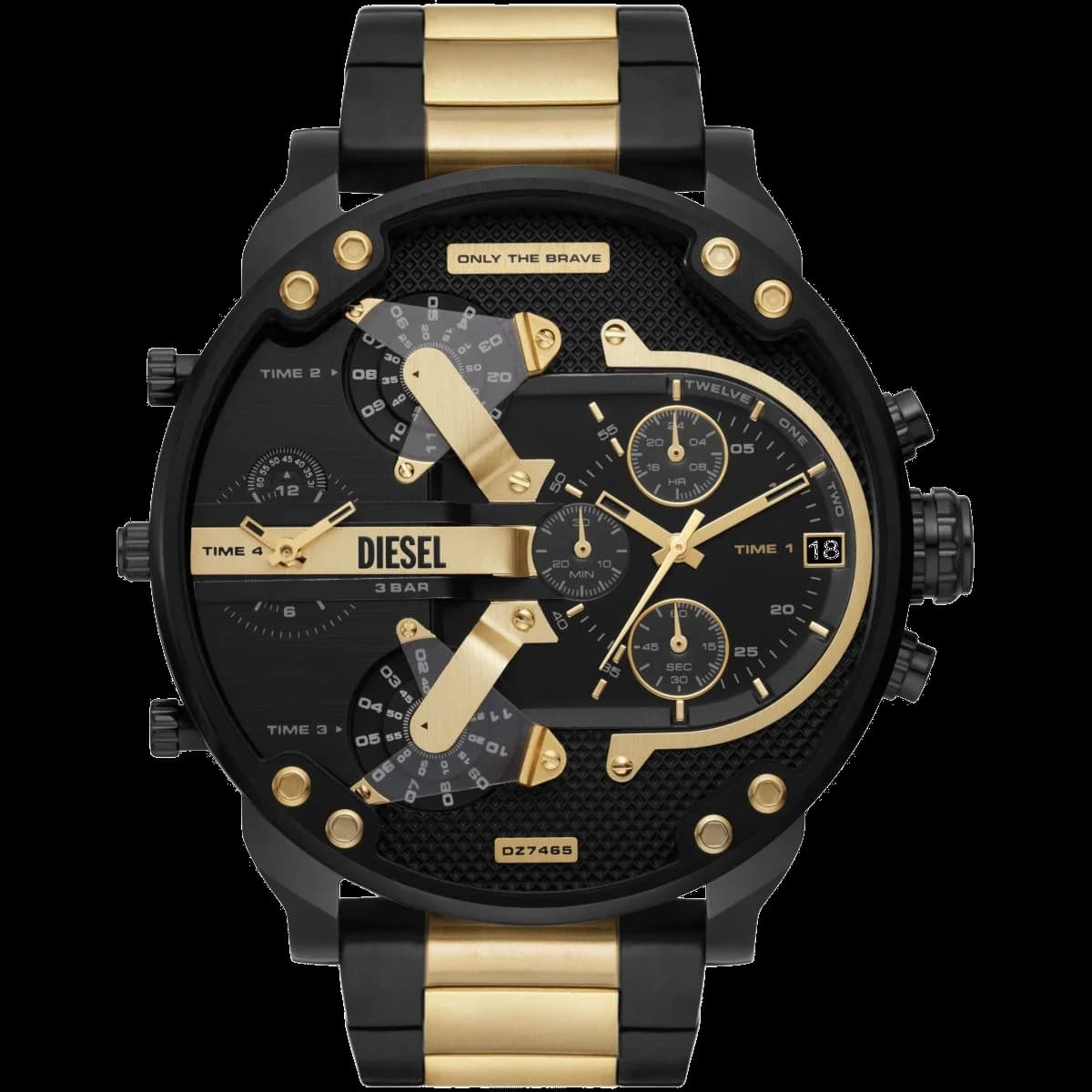 Montre Diesel Mr Daddy 2.0 DZ7465 acier inoxydable noir multifonctions taille XXL