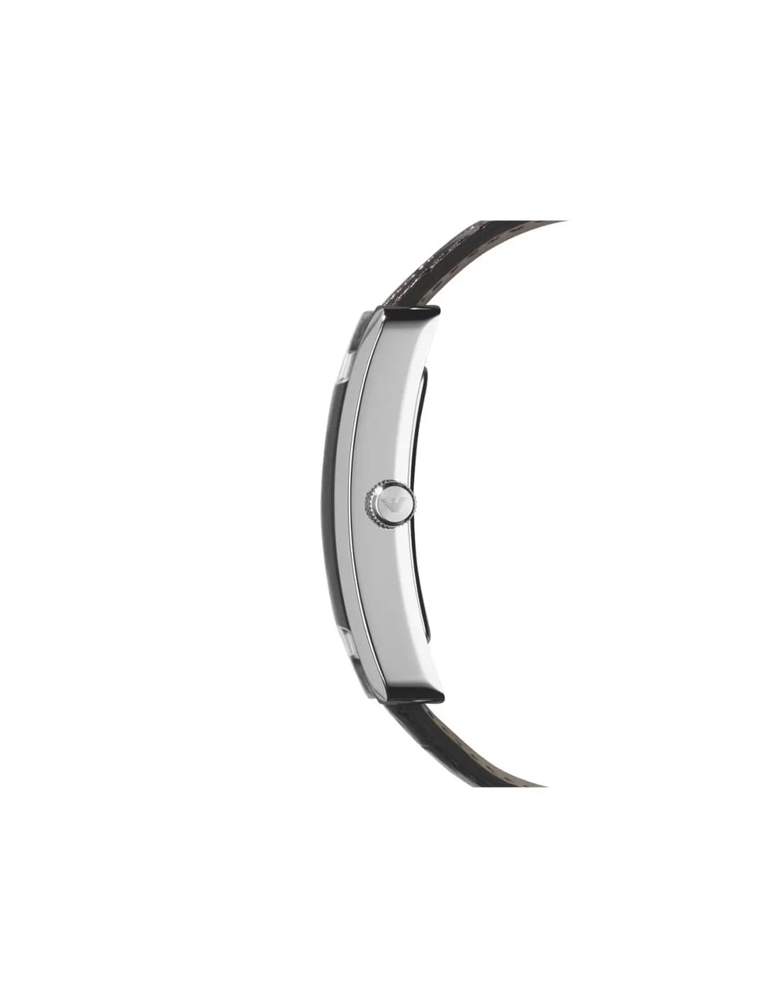 détails cadran noir et bracelet acier Emporio Armani AR0154