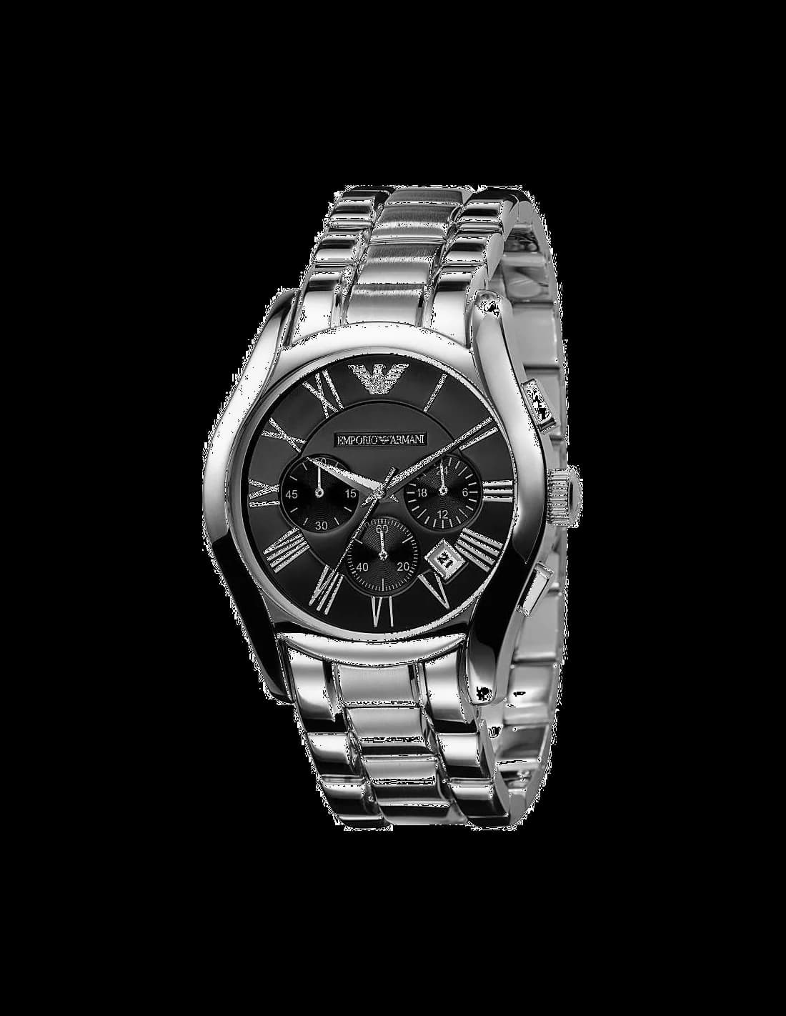 Emporio Armani AR0673 montre chronographe acier noir — Montres Outlet