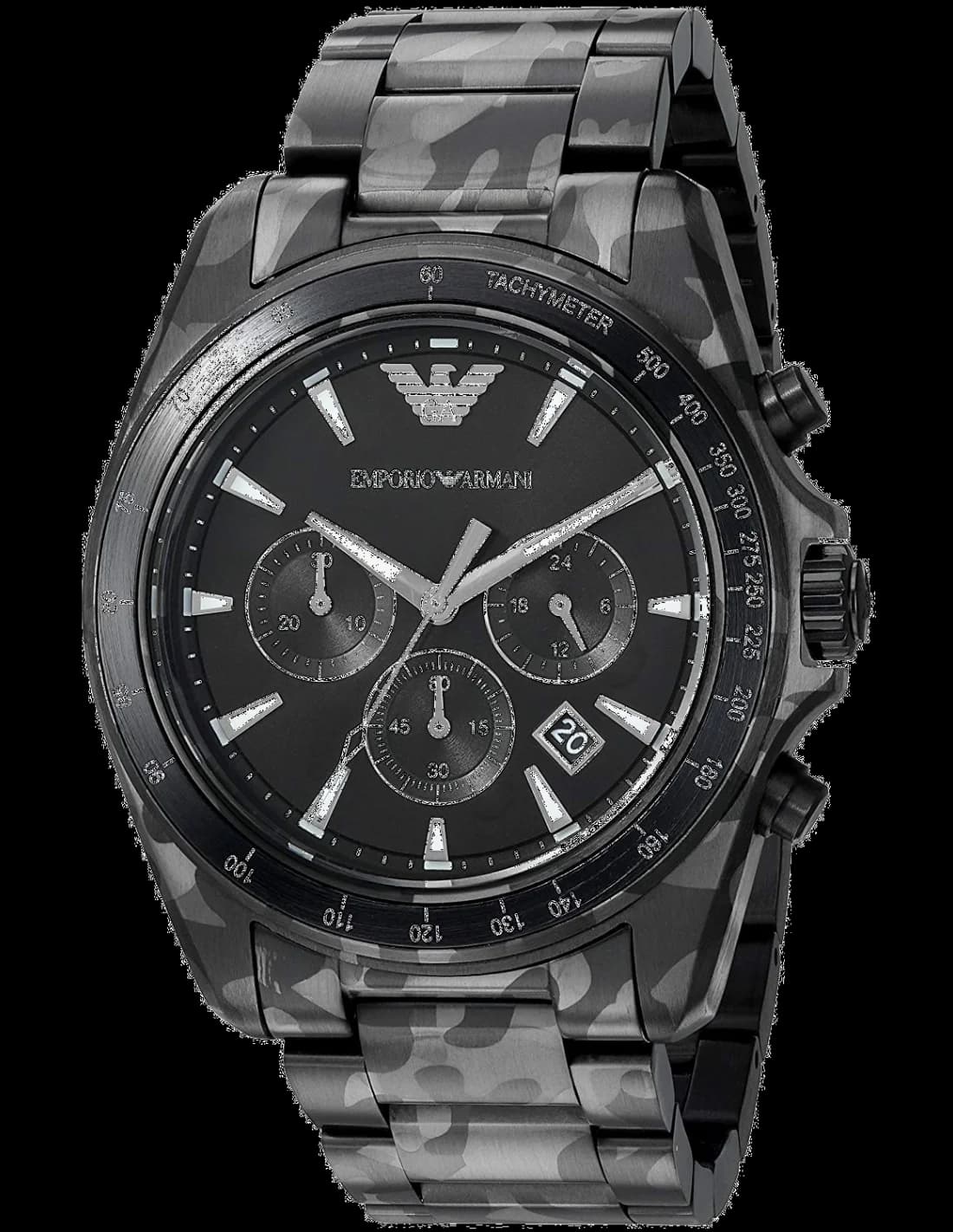 Emporio Armani AR11027 bracelet et cadran noir — Montres Outlet