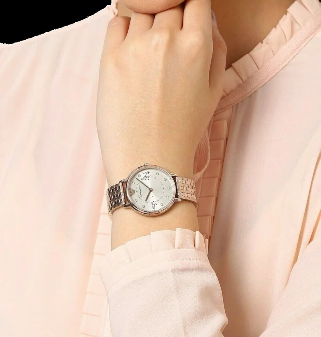 Montre Emporio Armani AR11062 femme détail cadran or rose