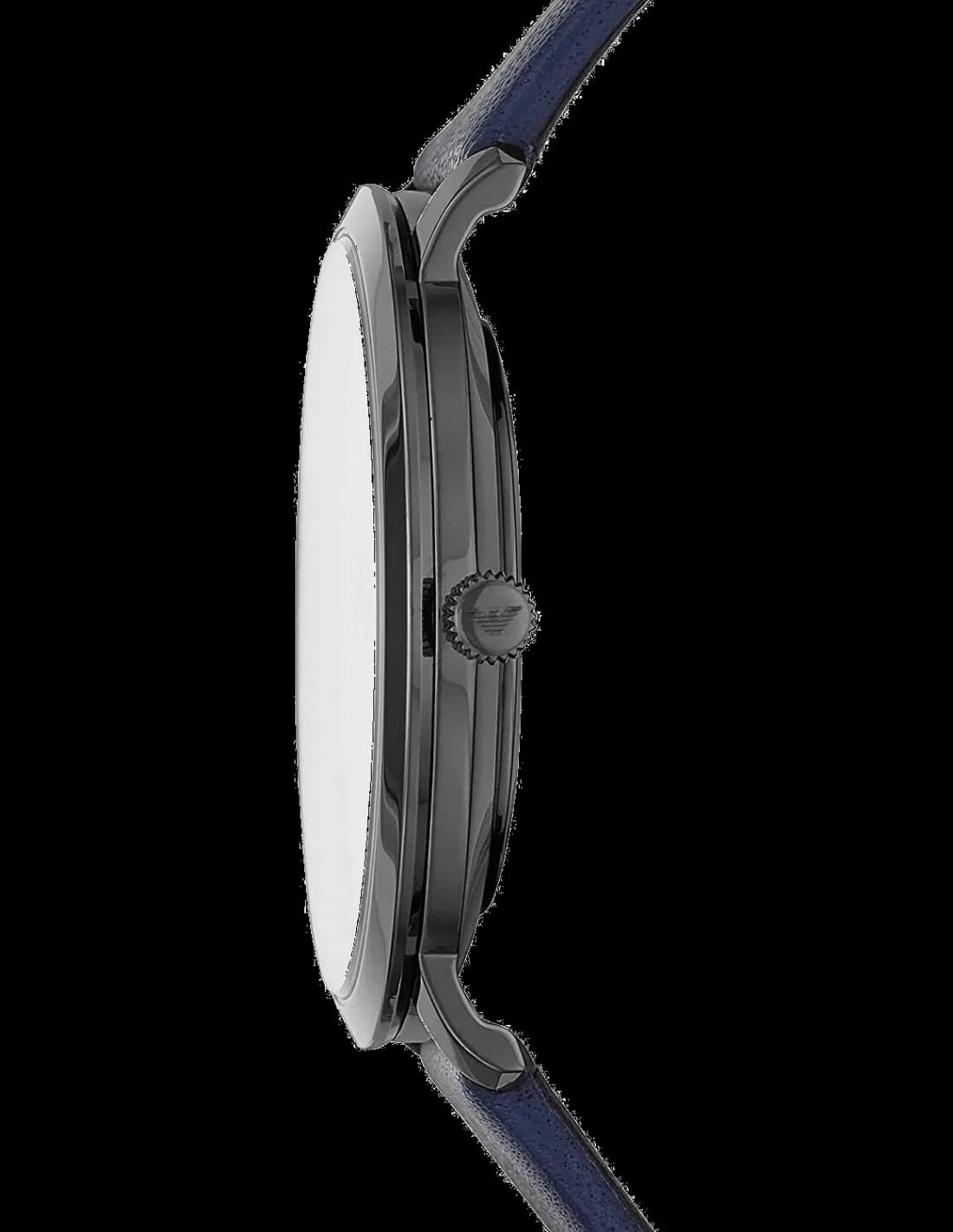 Détails du cadran noir de la montre Emporio Armani AR11214