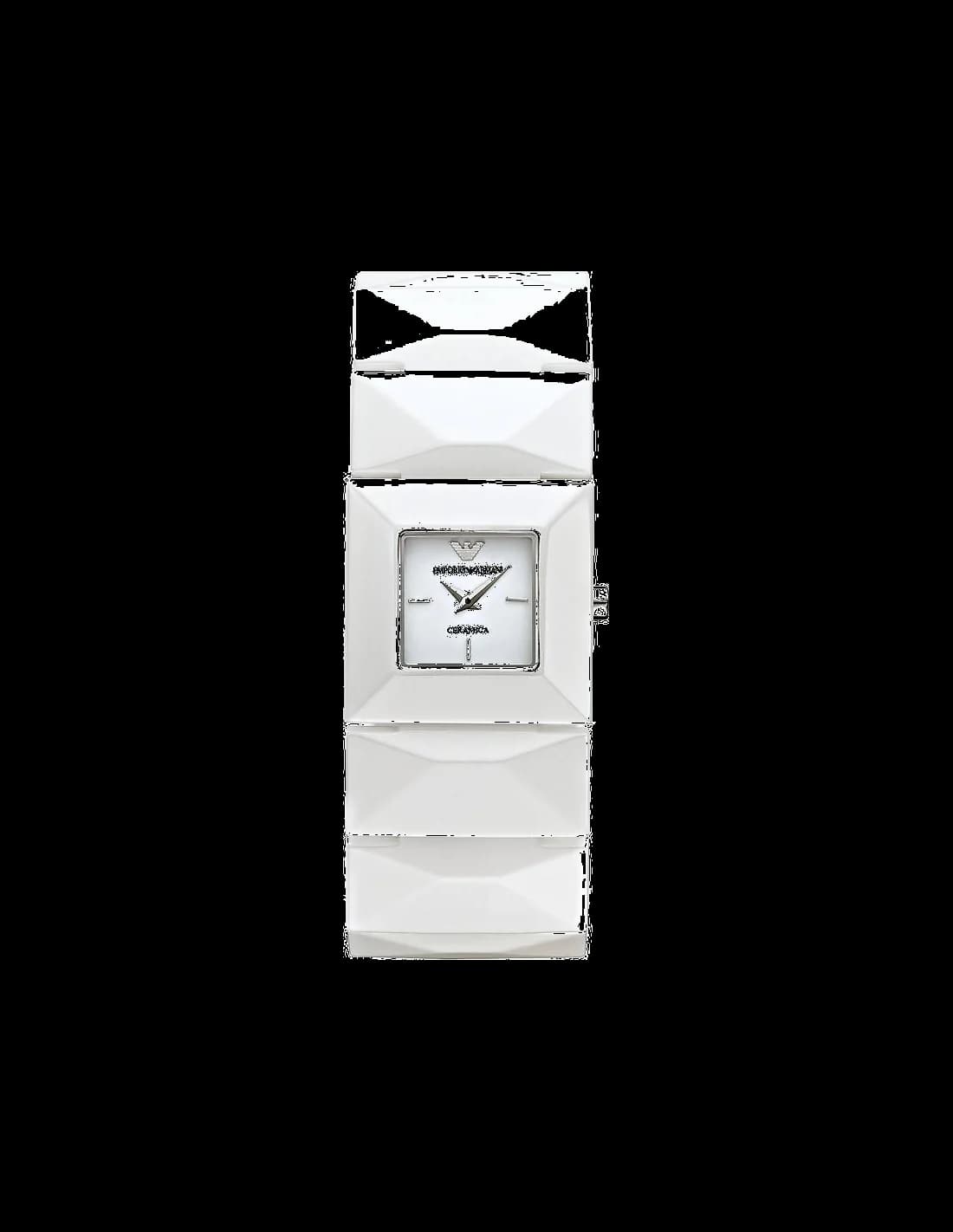 Montre Emporio Armani AR1436 femme cadran blanc bracelet céramique