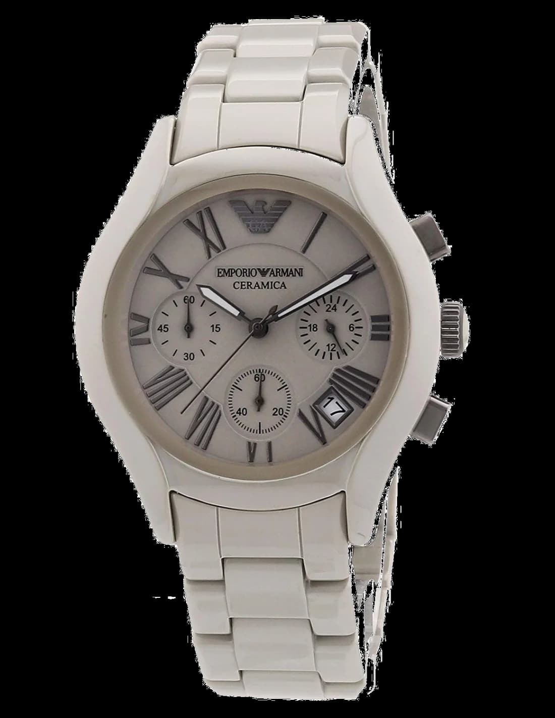 Emporio Armani AR1460 — montre chronographe noire avec bracelet cuir — Montres Outlet