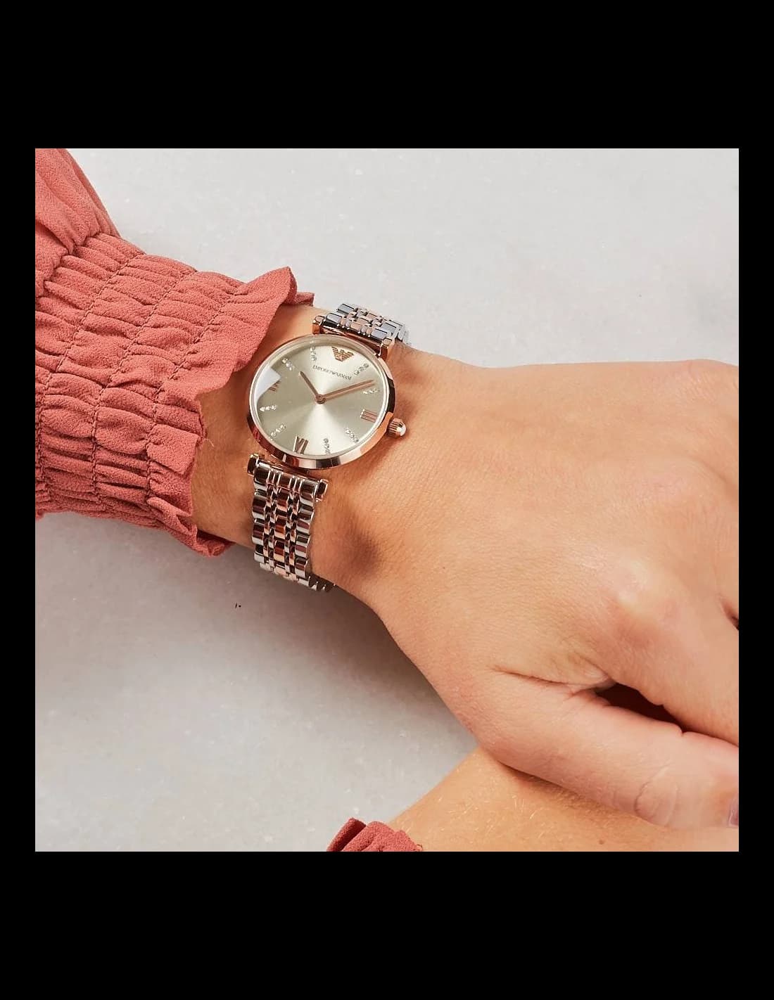 Montre Emporio Armani AR1840 femme verso boîtier or rose