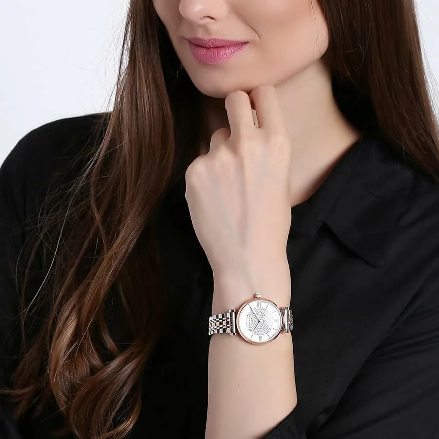 Montre Emporio Armani AR1926 femme verso boîtier or rose