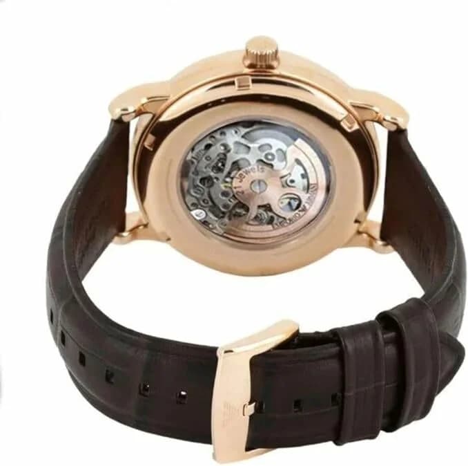 Montre Emporio Armani AR1983 Automatique à Cadran Squelette et Bracelet Cuir marron vue 3