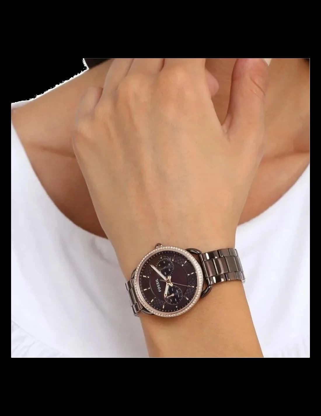 Bracelet cuir marron Fossil ES4258 — Montres Outlet