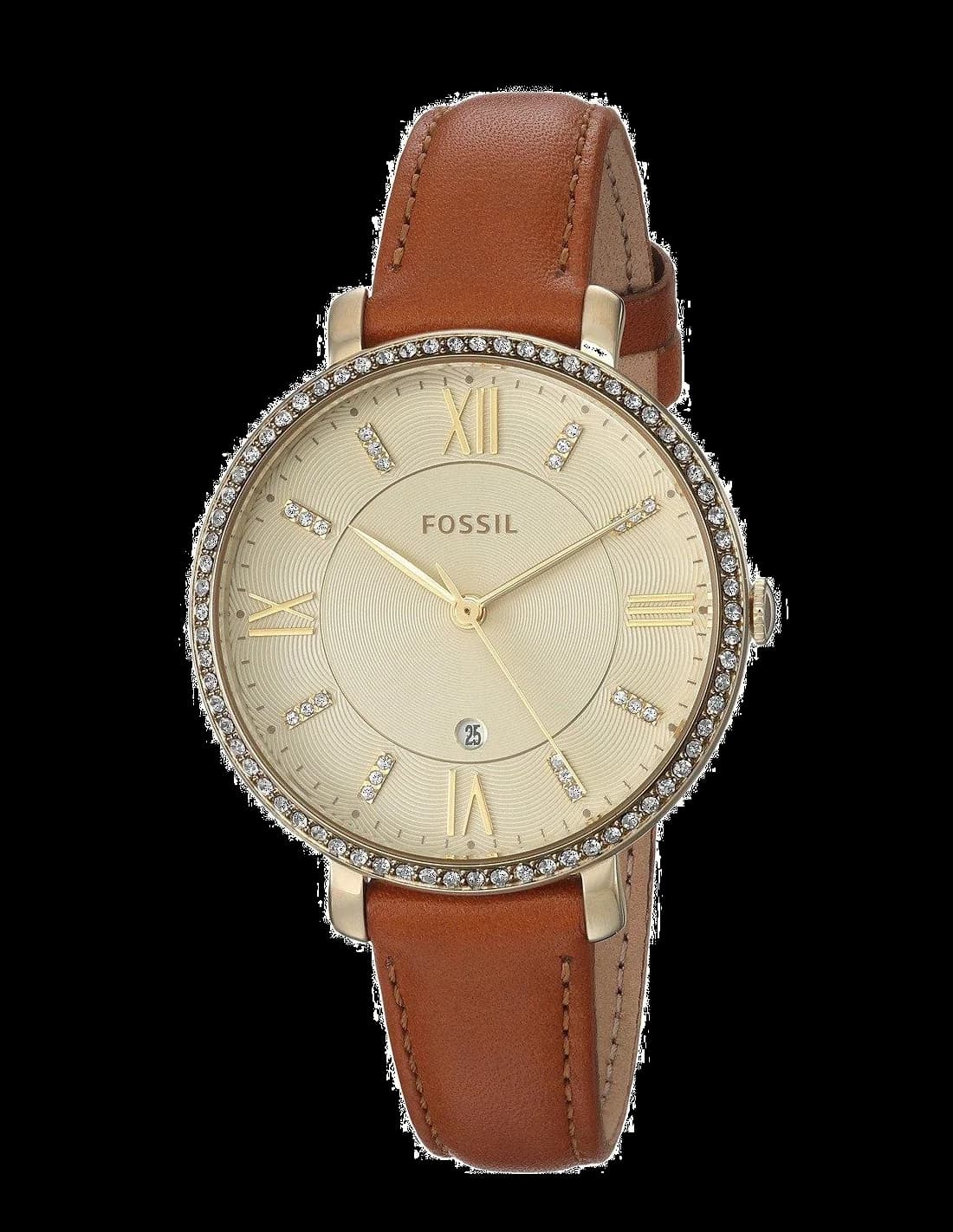 Fossil ES4293 cadran blanc et cuir — Montres Outlet