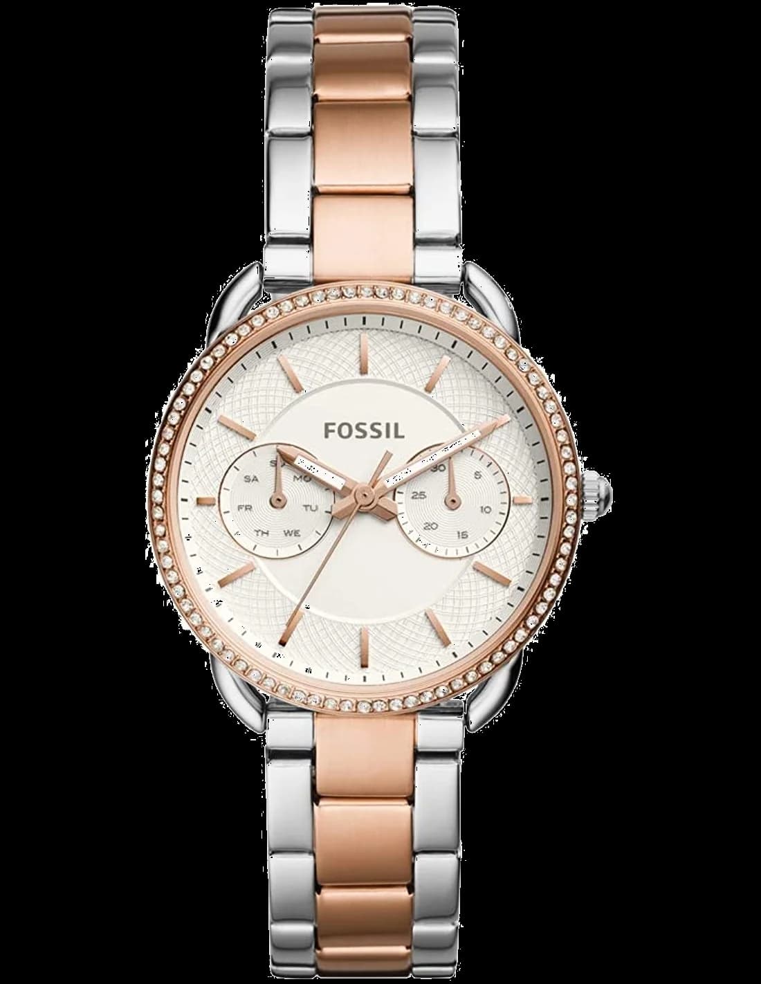 Fossil ES4396 cadran rose et bracelet cuir — Montres Outlet