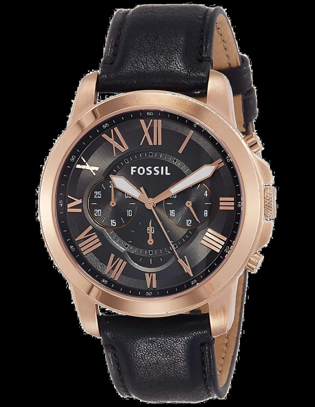 Fossil FS5085 chronographe noir et marron — Montres Outlet