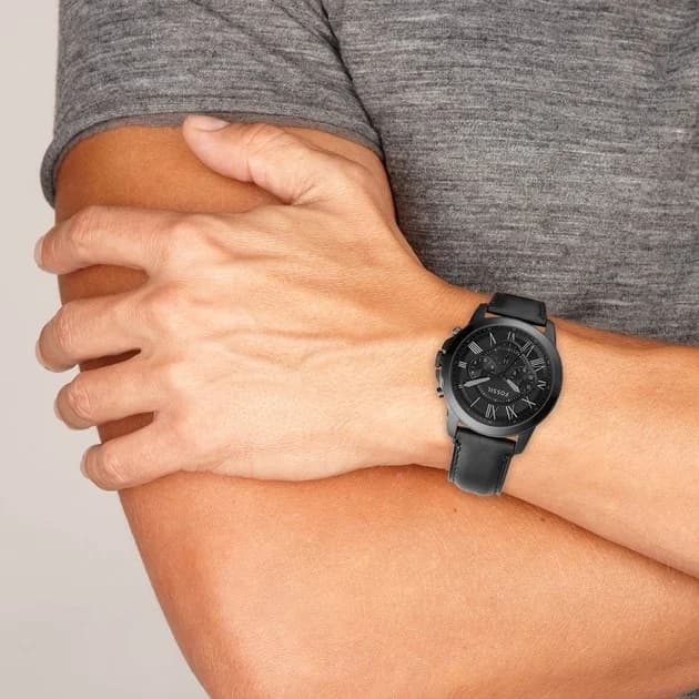Montre Fossil FS5132 homme détail cadran noir