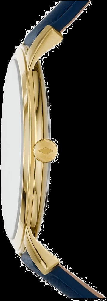 Fossil FS5789 détail cadran bleu analogique trois aiguilles quartz